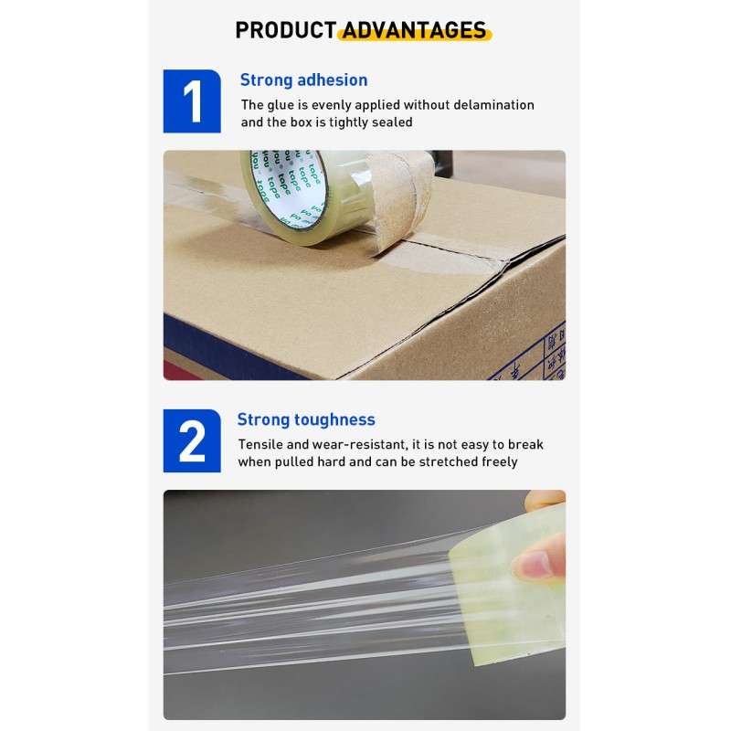 45mm Width Silent Tape Logistics Express Packaging Tape Low Noise OEM Logo