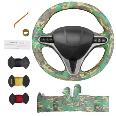 Hand Sewing All Camouflage Artificial Leather Steering Wheel Cover for Honda Civic Civic 8 2006 2007 2008 2009 2010 2011