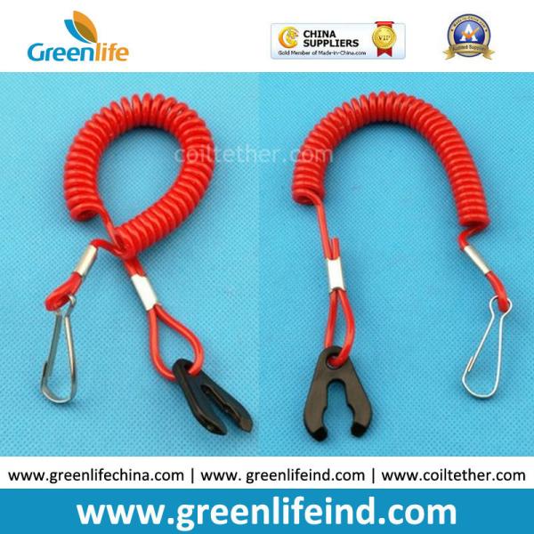 Popular Sales Solid Red Safety Durable Spiral Coil Rope Stretched 1M Outboard Motor Killcord