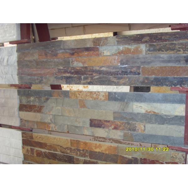 Natural slate marble culture stone sawn cut split China grey multi color