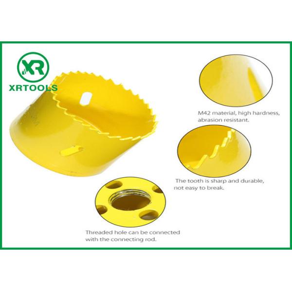 HSS M42 Bi Metal Hole Saw , Yellow Finished Deep Hole Saw For Wood / Aluminum