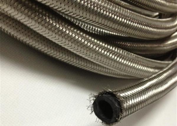 AN4  / AN 6 Braided Rubber Fuel Hose for Automotive , Stainless Steel Outer