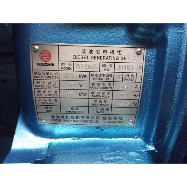 Marathon Alternator 230V Weichai Diesel Generator Set for Water-Cooling System Industry