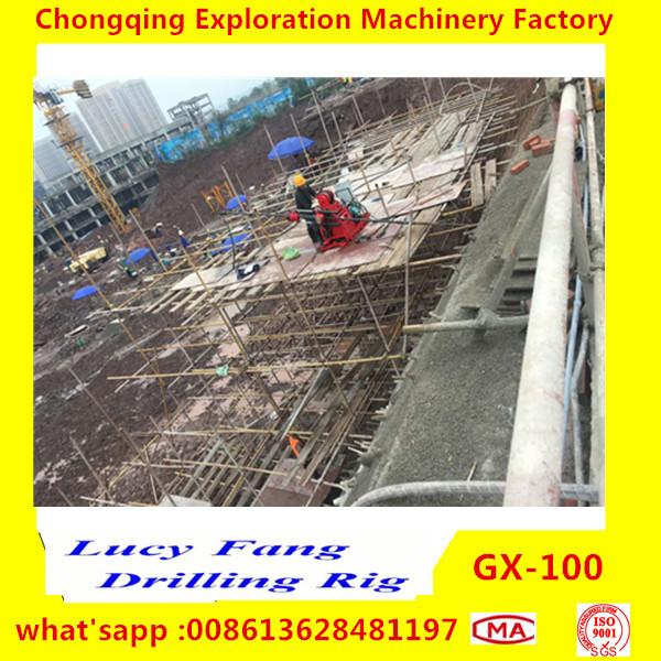 China Cheapest Portable Skid Mounted GX-100 Anchor or Micropile Hole Drilling Rig