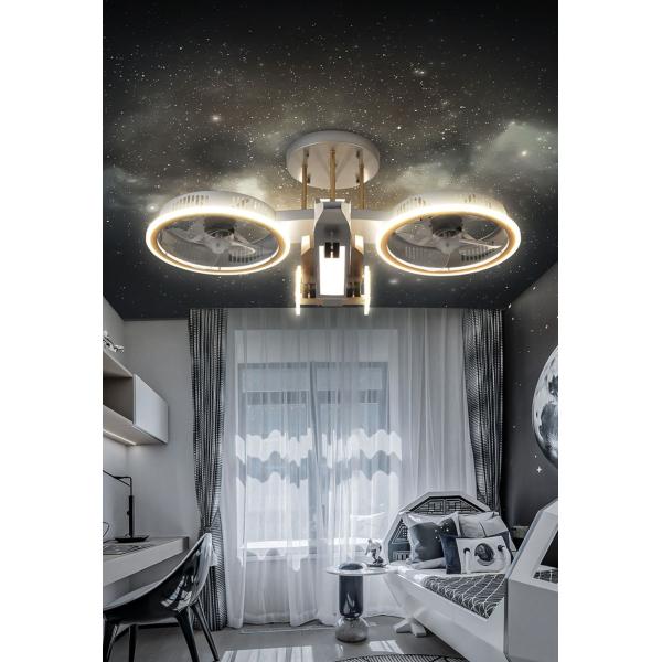 Мальчика модели бойца мультфильма комнаты мальчика дистанционного управления света вентилятора света самолета детей потолочное освещение спальни творческого