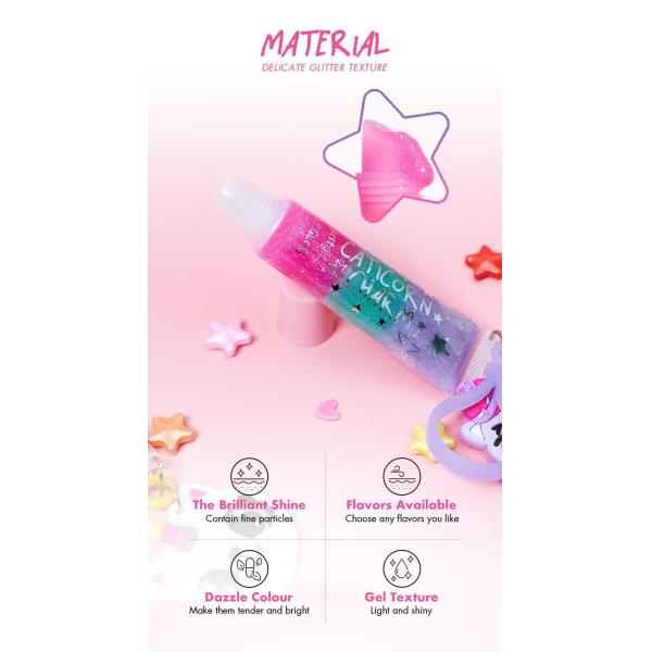 Custom Colors Shimmering Essence Lip Gloss for Kids Layered Lip Gloss with Keychain
