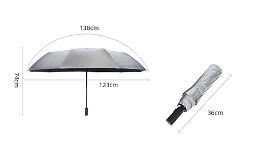 UV 50+ Protection Compact Umbrellas 123cm With Titanium Silver Coating