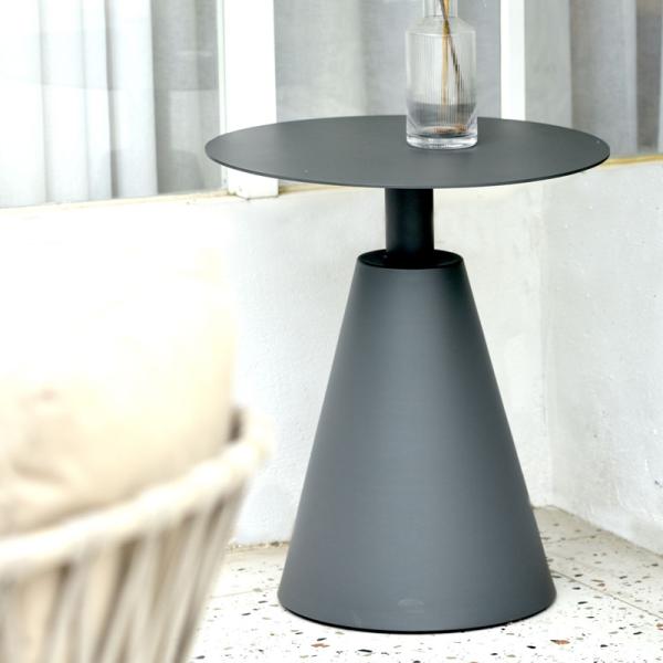 High Temperature Baking Varnish Round Aluminium Garden Table 50*55cm