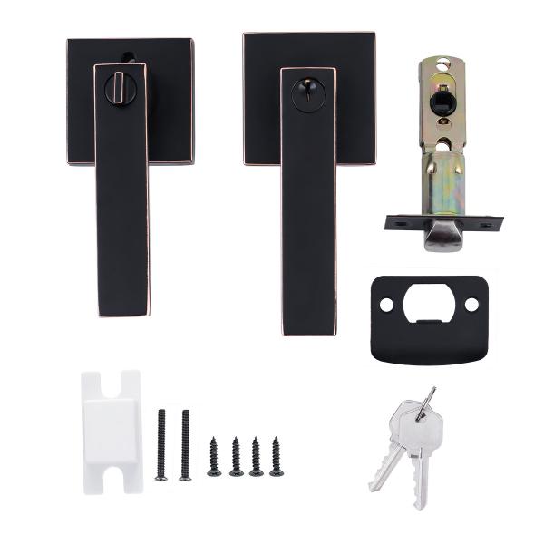 Zinc Alloy Door Locks Heavy Duty Triple Lever Locks Adjustable Plating Handle Locks Gate Door Locks With Key Door Handle