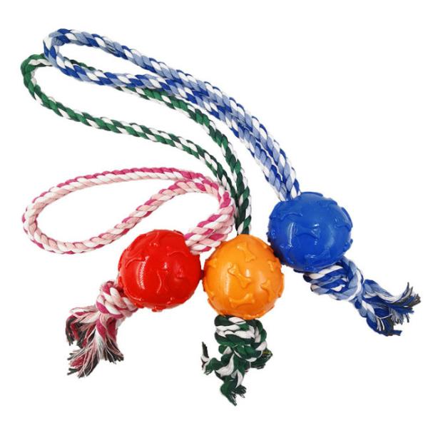 Зубы очищая игрушки жевания любимца воюют игрушка 54G собаки веревочки теннисного мяча