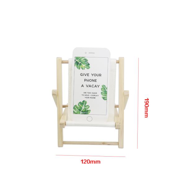 Phone holder wooden beach chair cellphone stand