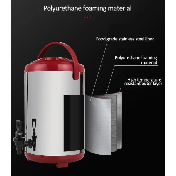 5L 6L 8L 10L Milk Tea Insulated Barrel 304 Stainless Steel With Tap