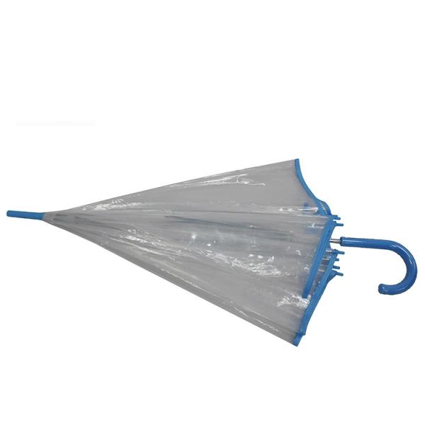 Transparent Clear POE Plastic See Through Umbrellas For Kids , Chrome Shaft