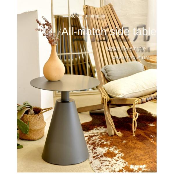 High Temperature Baking Varnish Round Aluminium Garden Table 50*55cm