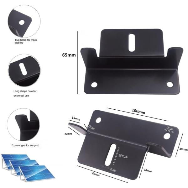 Металлическая/цинковая крыша Солнечная панель Монтаж 4 шт. Черные Z-клапаны для установки панели