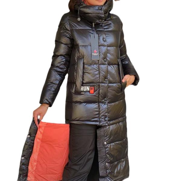 FODARLLOY Shine High Quality ladies warm hooded fur collar cotton-padded clothes slim long cotton winter jackets women coats