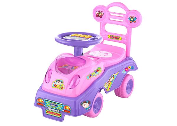 Age 18 Months Kids Ride On Toys W / Music Light Pink Color ABS Plastic Material