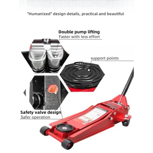 Customizable 3 T Low Profile Hydraulic Floor Jack Steel Color Box OEM Car Jack Support