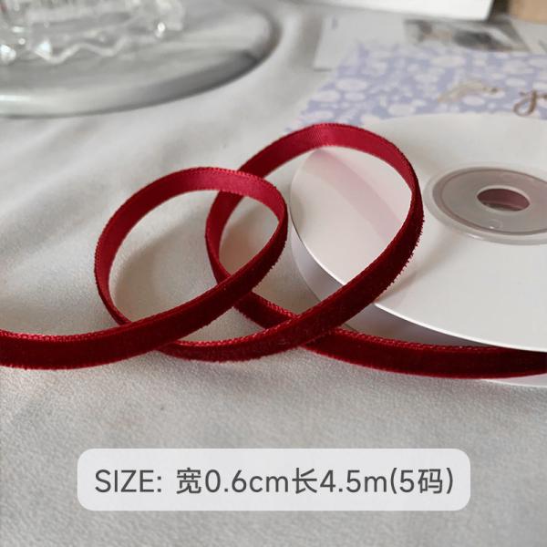38 мм двойная велветная лента 3,8 см темно-красная велветная лента