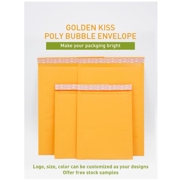 Желтый Kraft Paper Bubble Bag 155g Соэкструдированный пузырь Упорная защита Продукт Транспортная безопасность