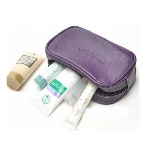 PU Lether Double Sided Women'S Custom Cosmetic Bags with Brush Compartment 