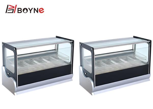 R134a Cake Display Case Milk Tea Shop Ice Cream Display Freezer