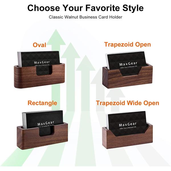 Escritorio natural Tarjeta de visita de madera Portador de notas Tarjetas de madera Estante de almacenamiento para oficina Mesa