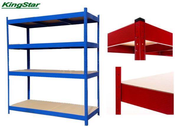 Industrial Boltless Shelving System , Heavy Duty 4 Tier Metal Shelving Unit