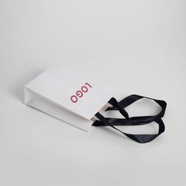 Artisanat Taille personnalisée Blanc Noir Luxe Cadeau Shopping Sac en papier de bijoux avec poignées
