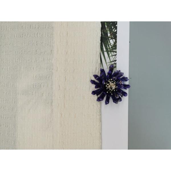 Шнурок пузыря связал ткань цвета слоновой кости простирания Crinkle