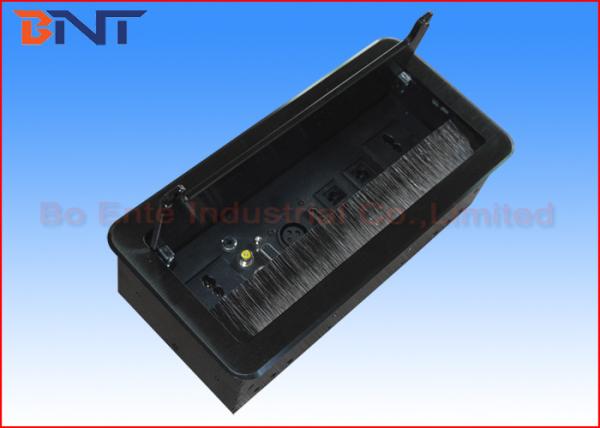 Luxurious Office Tabletop Flip Up Power Outlet Box , Conference Table Power Center