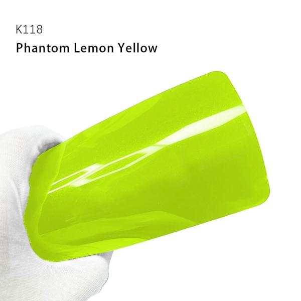 K118 Phantom Citron Jaune TPU Couleur Peinture de voiture Film de protection Meilleure marque d'emballage en vinyle