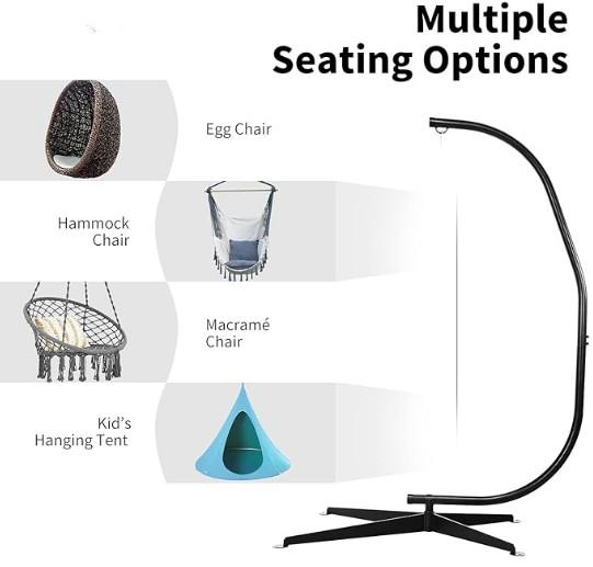Relaxation Hammock Swing Chair Iron Tube Frame Up To 150kg Weight Capacity