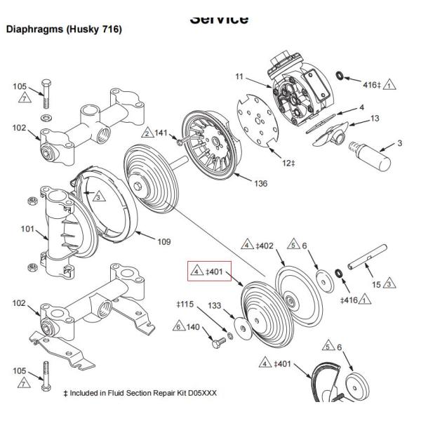 108839 комплект для ремонта насоса диафрагмы лайки 515 PTFE лайки 716 Graco