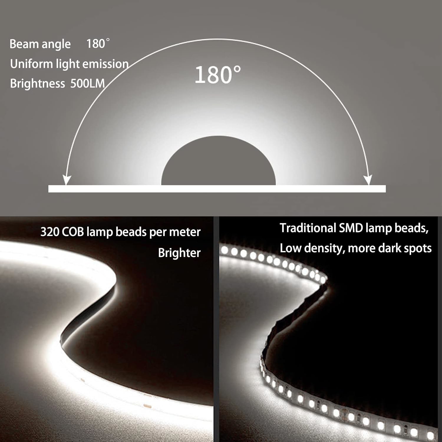Ra 90 CCT LED Cob Strip Lights Серия 32.8FT Снижаемые 7.5W 8mm 10mm 840 светодиоды