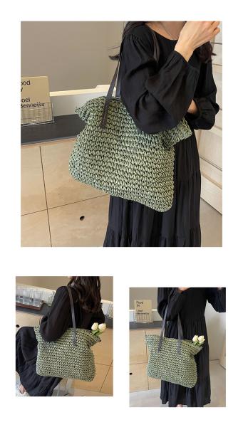 Crochet Raffia Tote Bag Kit Set For Beginners Beach Tote Bag For Women Beach Straw Handmade Bag Woven Rattan Bag For Women Raffia Yarn For Crocheting Raffia Paper Ribbons For Craft