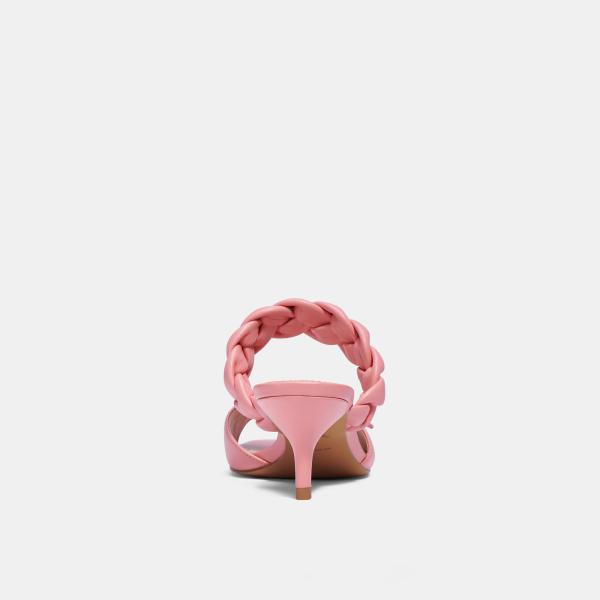 Leather 4cm High Heel Slippers For Ladies Customized Size EUR 35-40