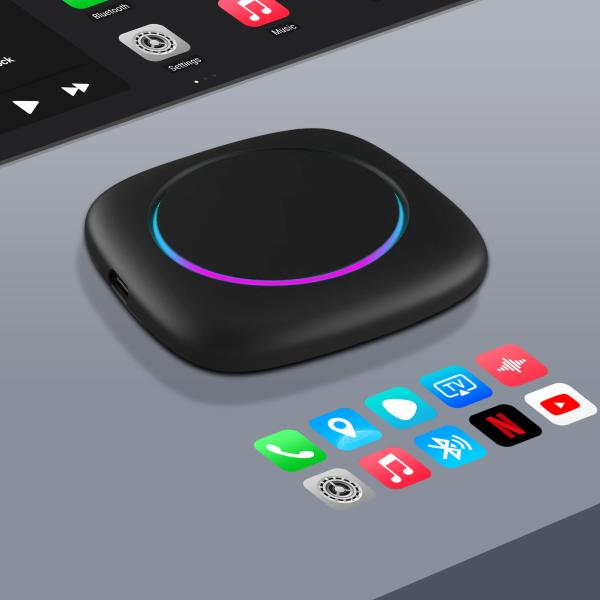 CarPlay Android 13 AI Box 無線自動アダプター ブルーツepo_Latnepo_Latnepo_Latn 5.0 サポート Netflix/YouTube/TikTok ストリーミングビデオ