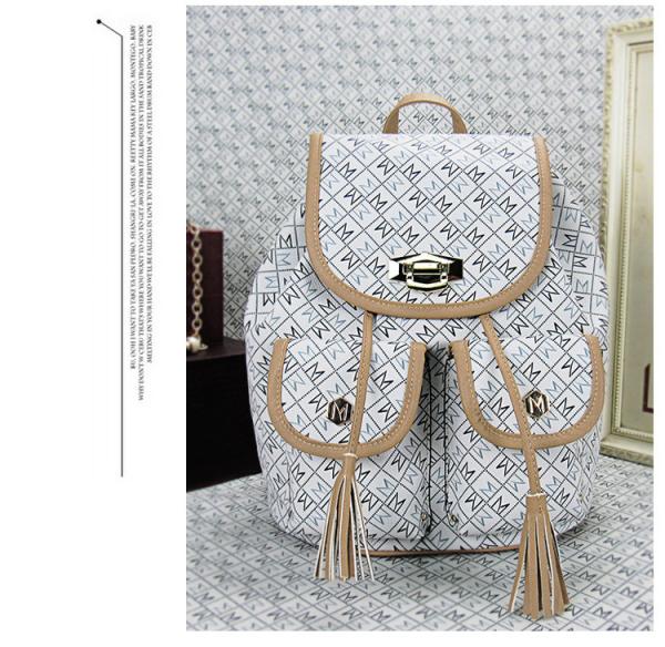 The new Ms. shoulder bag drawstring handbag Korean letters printed PU leather backpack tide