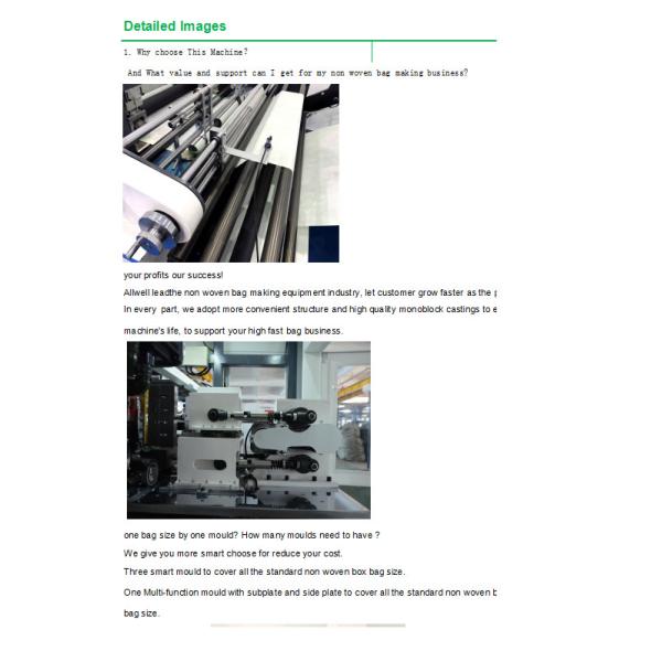 Ultrasonic Non Woven Carry Bags Manufacturing Machine With Online Handle Attach