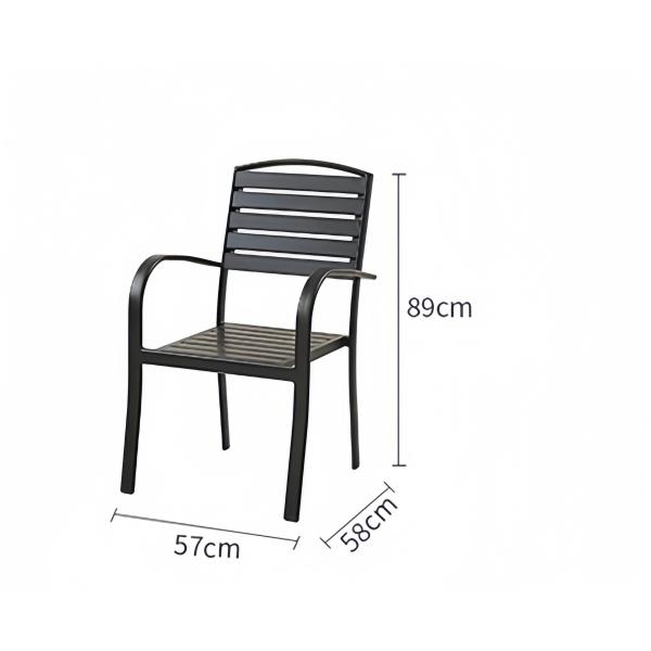 Modern Cafe Shop Garden Waterproof Sillas De Comedor Metal Armrest Cast Aluminium Chairs Indoor Outdoor Patio Furniture
