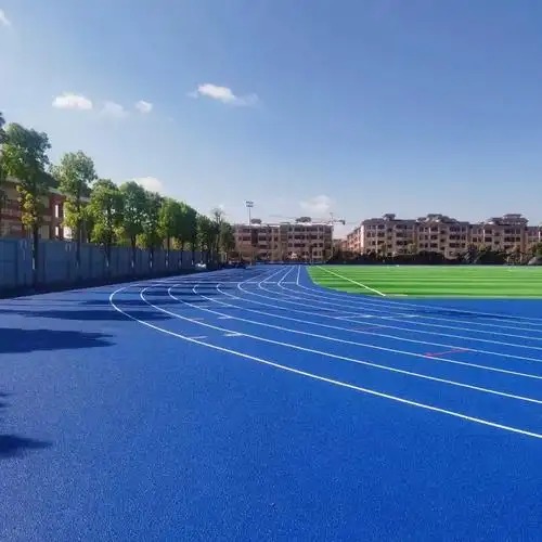 Microfoam Synthetic Running Track Rapid Installation Sports Running Track Blue