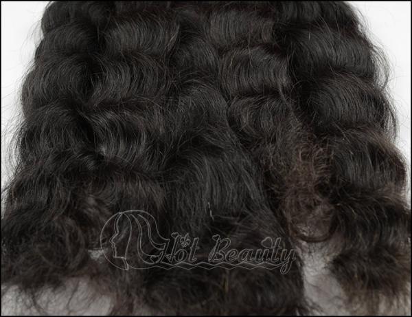 Curly Virgin Brazilian Remy Human Hair Extensions Natural Brown Color