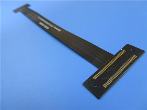 Dual Layer Flexible PCBs Built On Polyimide with Black Solder Mask and Stainless Steel as Stiffener for Tablet Computer