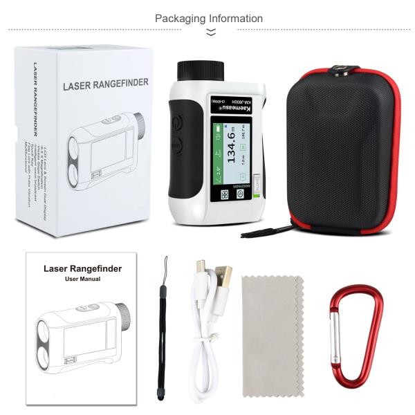 Deportes al aire libre Caza 600m Pantalla LCD Golf Laser Telescopio de alcance con transmisión de datos IP54 Polvo y salpicaduras de agua