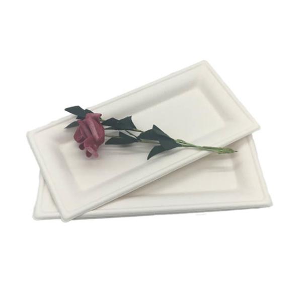 Sugarcane Rectangle Dinner 10"×5” Biodegradable Food Trays