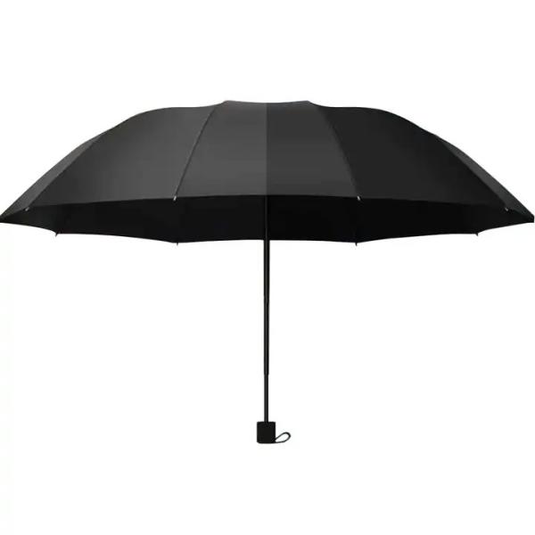 Custom Black Wood Aluminum Hand Commerical Foldable Umbrella with Minimalism Style