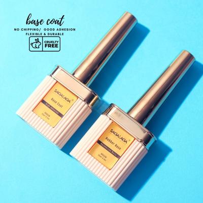 Transparent Glassy Gel Base Coat for UV Light Cure Gel Nail Polish No Wipe Foundation 15ml Custom Logo Soak off Easily
