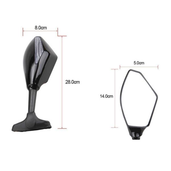 Rearview Motorcycle Side Mirror with LED Lights in Black Color