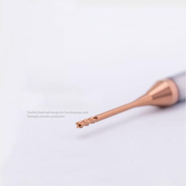 Tungsten Micro Diameter End Mill With 0.2mm Cutting Edge 2.5mm Flute Length